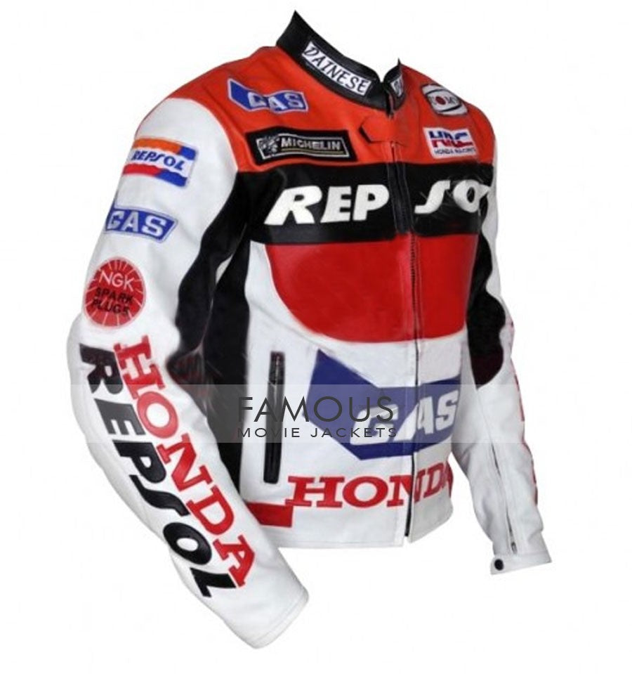 Honda Repsol Red/White Racing Motorcycle Jacket