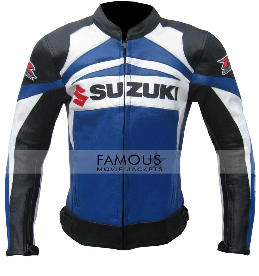Suzuki GSX-R Blue/Black Motorcycle Racing Jacket