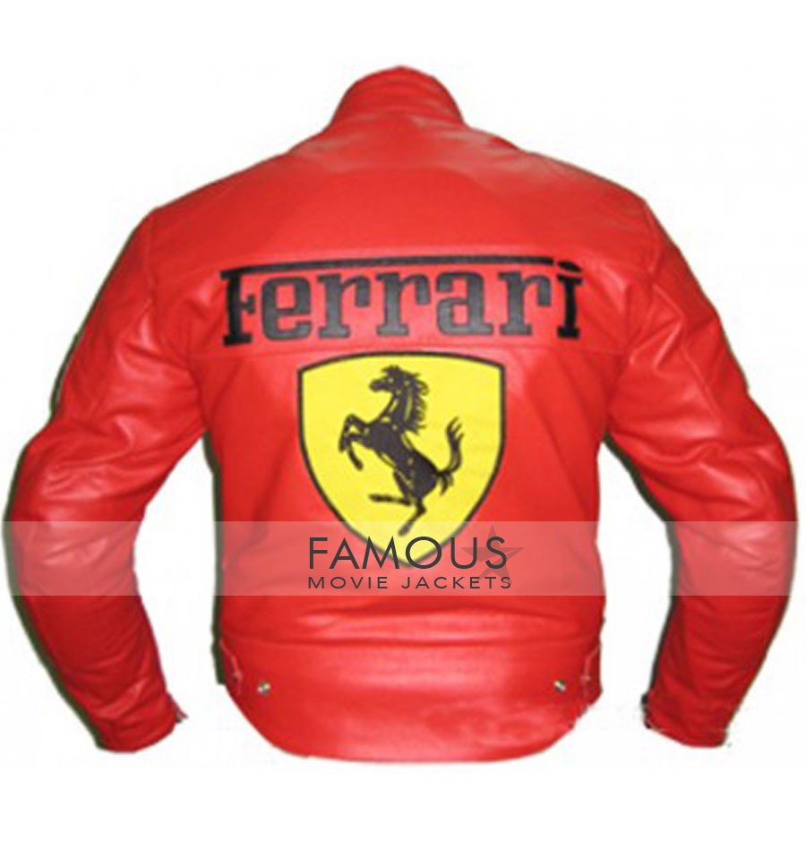 Ferrari Red Motorcycle Racing Leather Jacket