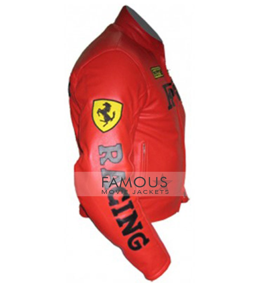 Ferrari Red Motorcycle Racing Leather Jacket