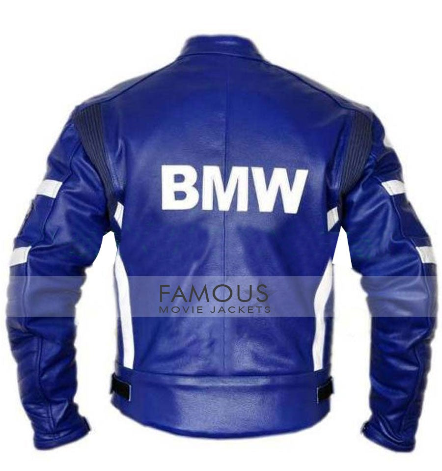 BMW Blue Motorcycle Racing Men's Jacket