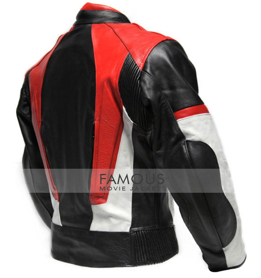 Black & Red Men's Biker Leather Jacket