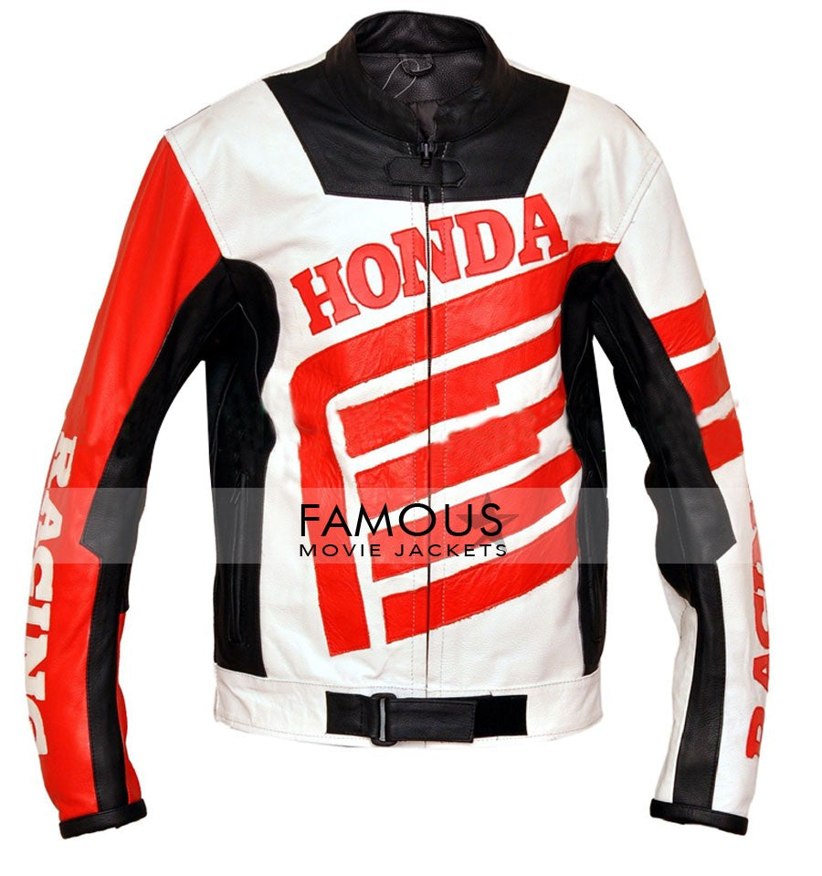 Honda Red Wing Motorcycle Leather Jacket