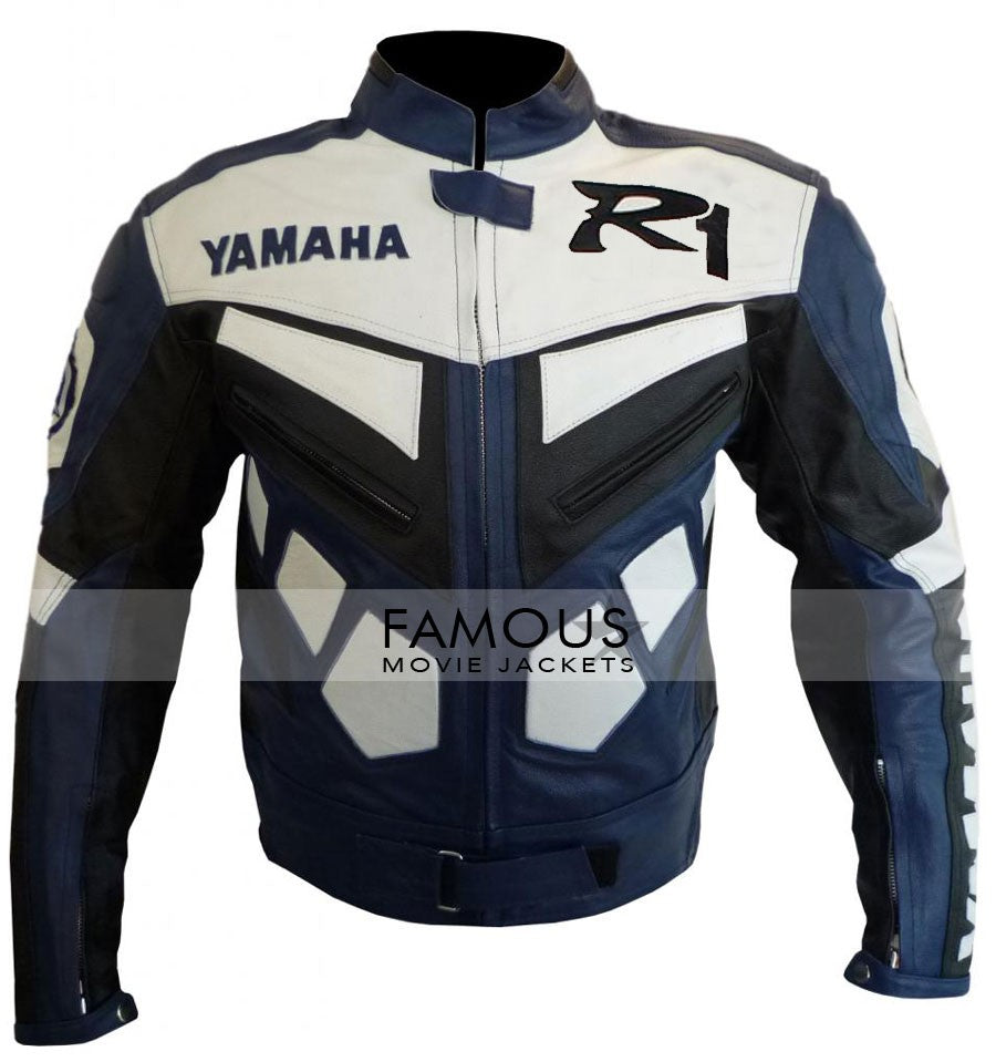 R1 Yamaha Blue/White Motorcycle Jacket