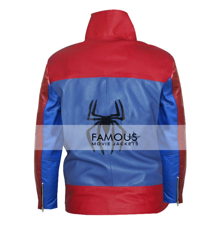 Stylish Spider Man Red Leather Jacket