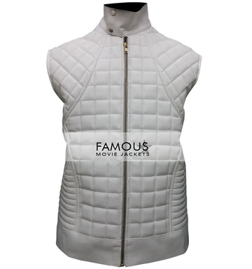 Justin Bieber White/Black Quilted Leather Jacket