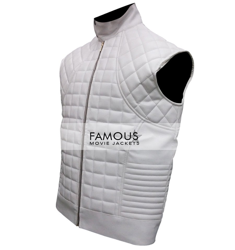 Justin Bieber White/Black Quilted Leather Jacket
