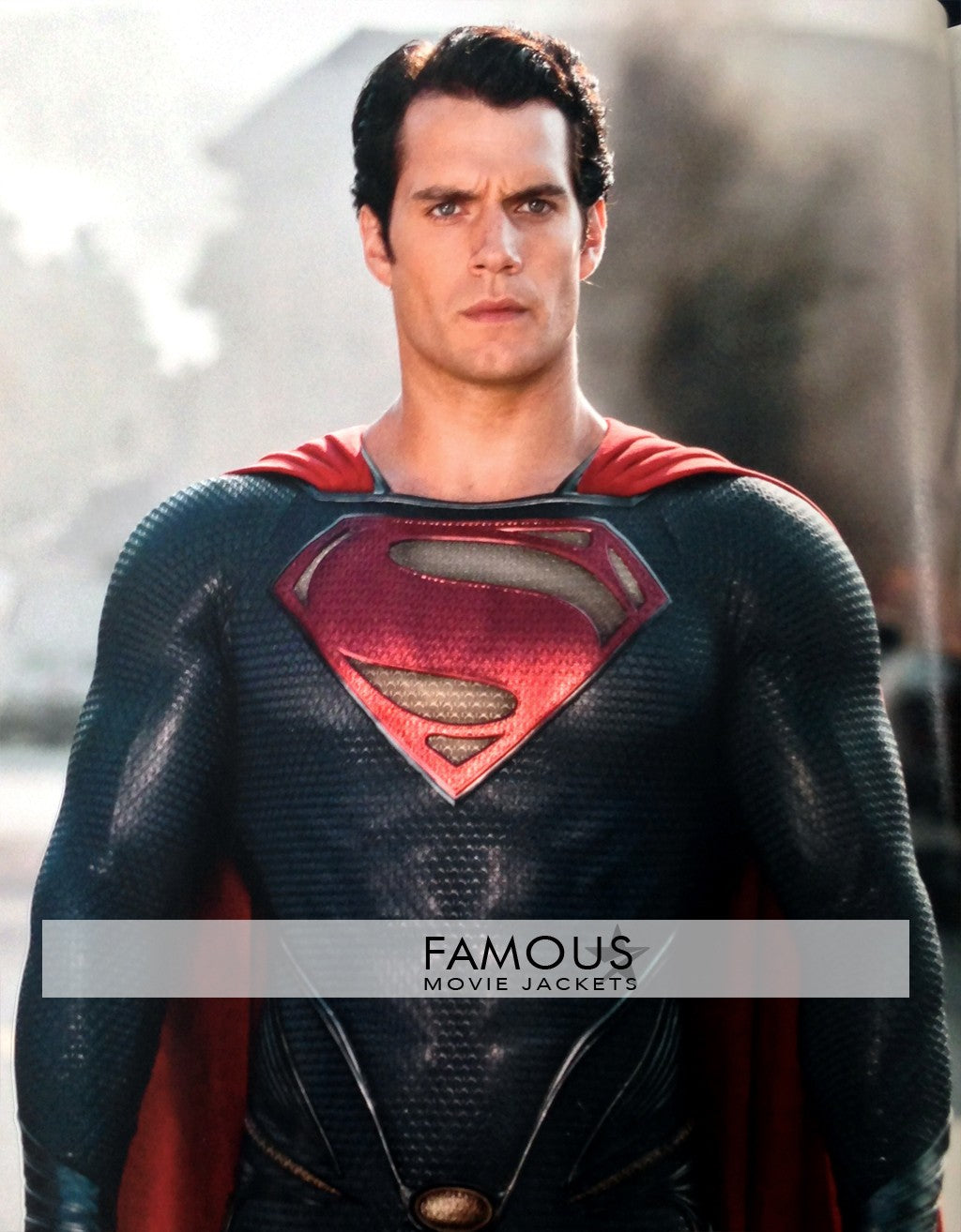 Man Of Steel Superman Leather Costume Jacket