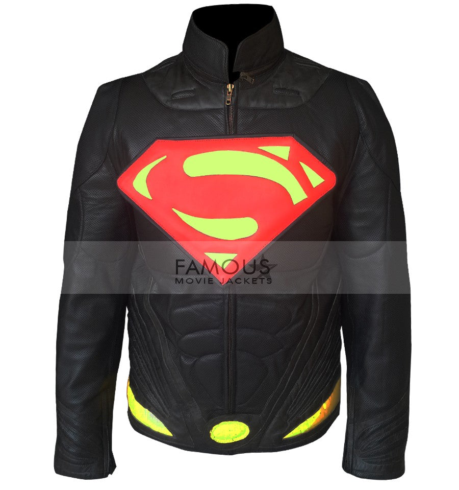 Man Of Steel Superman Leather Costume Jacket