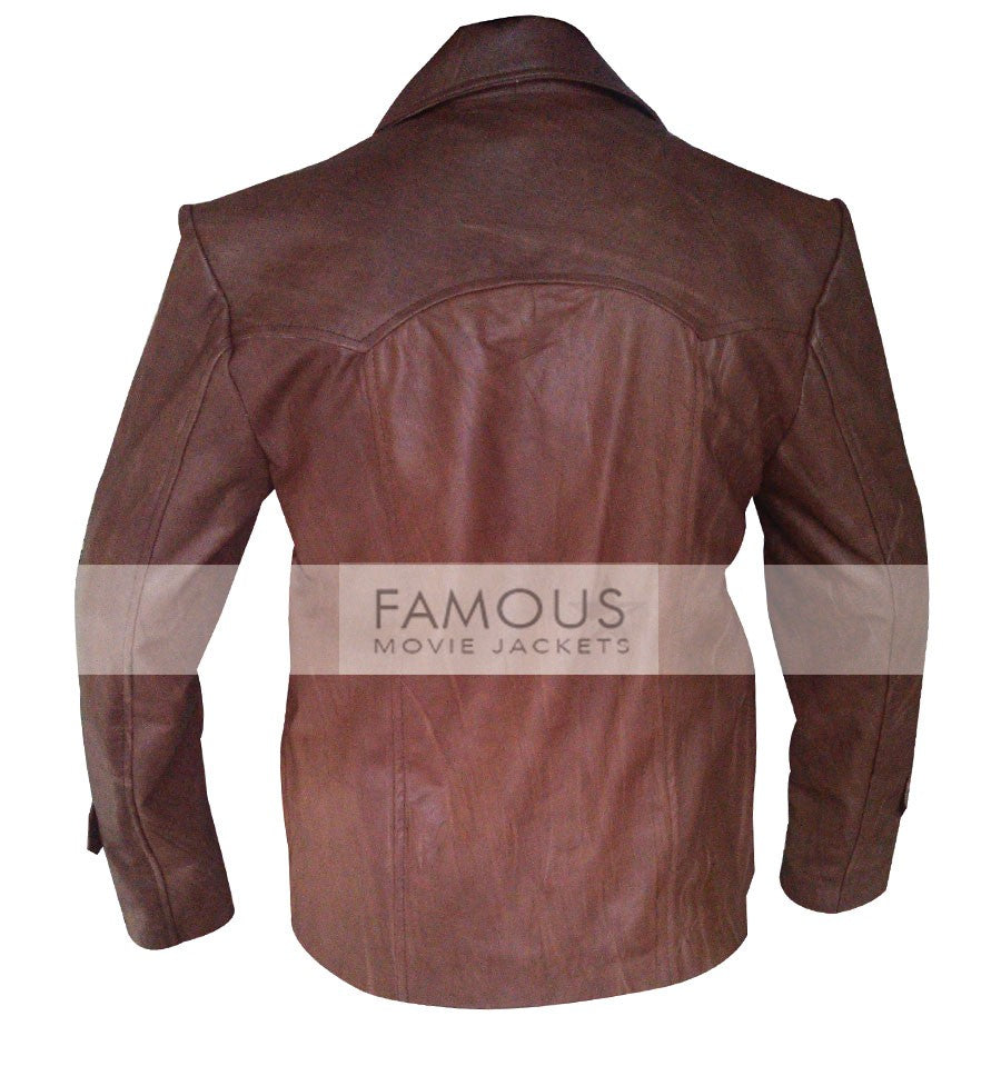 70's Style Brown Leather Jacket For Men