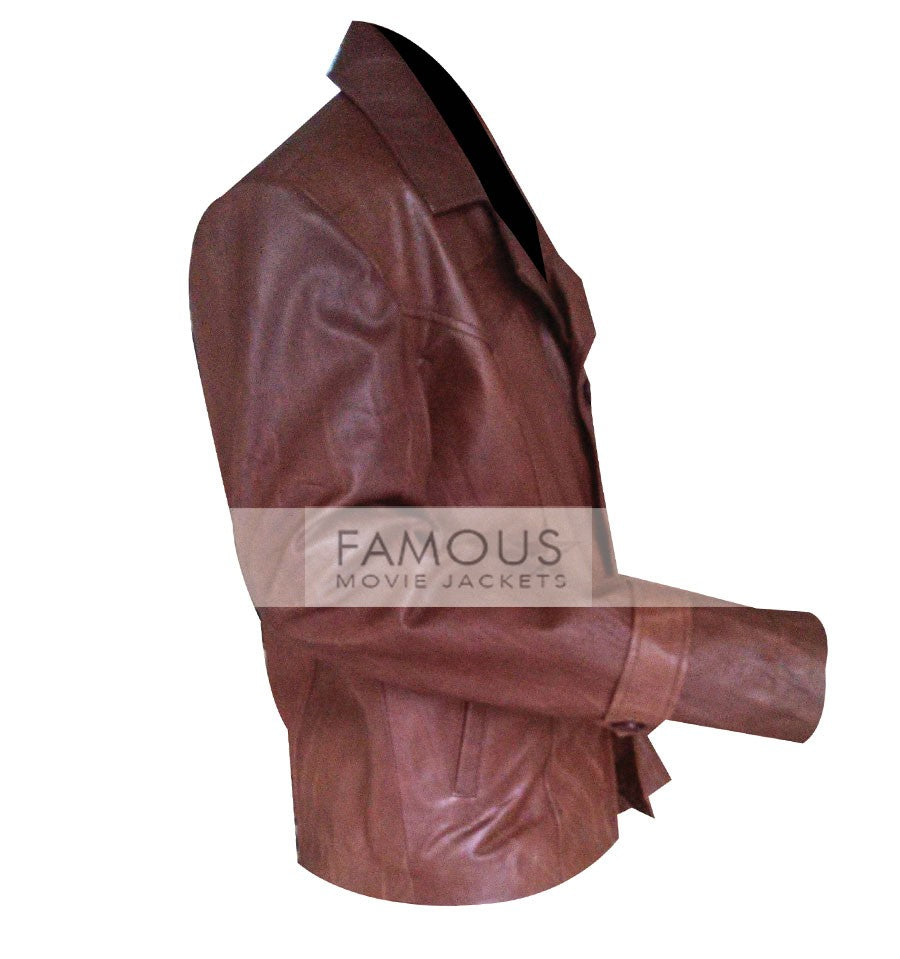 70's Style Brown Leather Jacket For Men