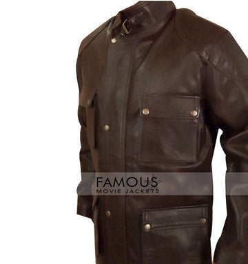 Mark Wahlberg Four Brother Brown Leather Coat Jacket
