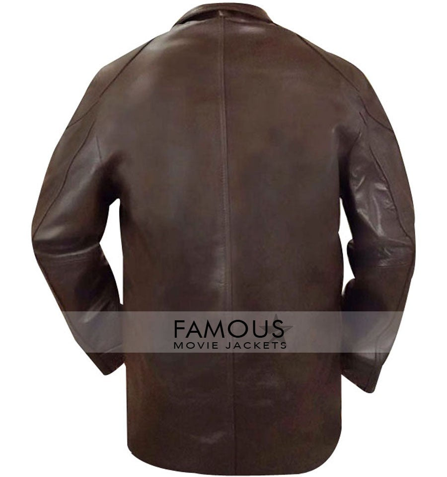 Mark Wahlberg Four Brother Brown Leather Coat Jacket
