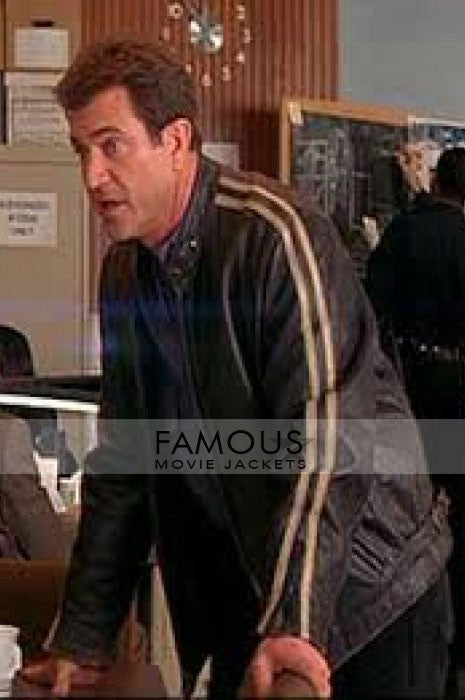 Mel Gibson (Martin Riggs) Lethal Weapon 4 Stripes Leather Jacket