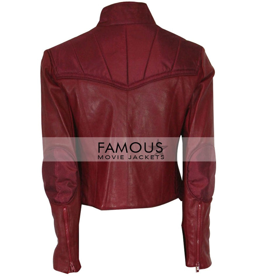 Milla Jovovich (Song Jat Shariff) Ultraviolet Red Leather Jacket