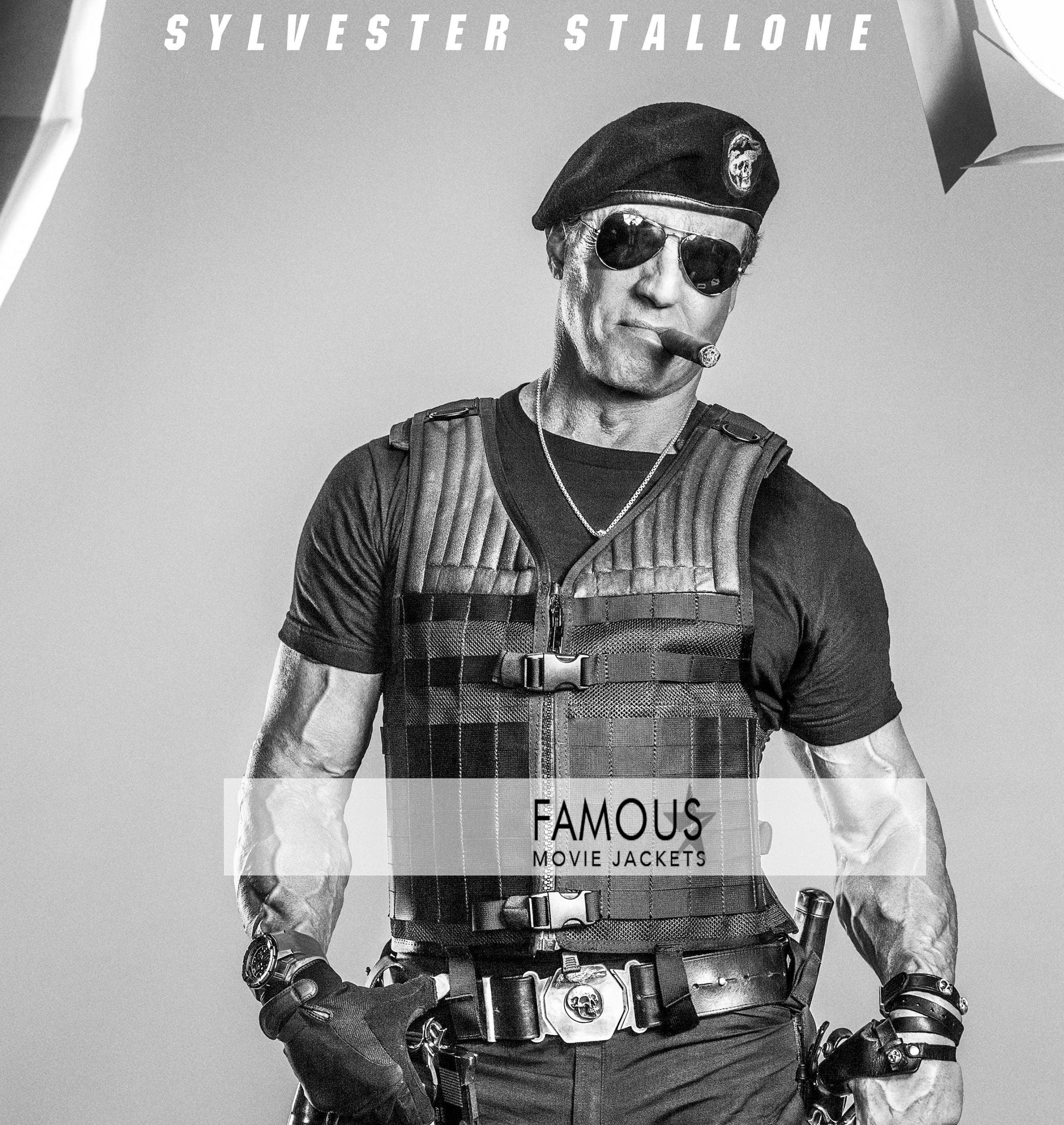 Expendables 3 Sylvester Stallone (Barney) Leather Vest Jacket