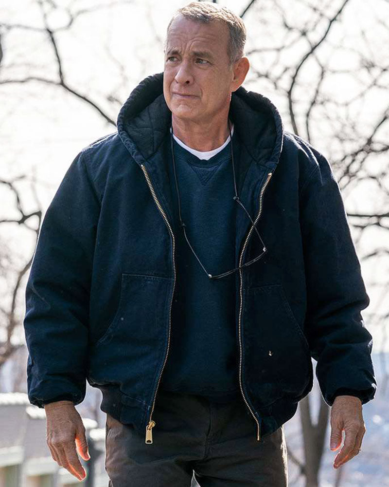 A Man Called Otto Tom Hanks Blue Hooded Jacket