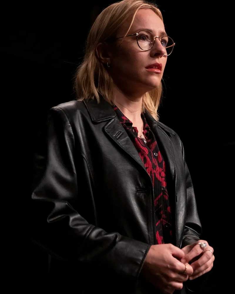 Barry 2023 Sally Reed Black Leather Blazer 2