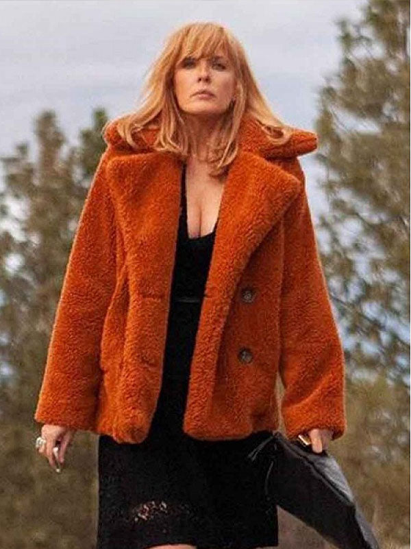Yellowstone Beth Dutton Brown Fur Coat
