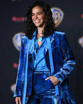 Blue Beetle Event 2023 Bruna Marquezine Blue Velvet Blazer 1