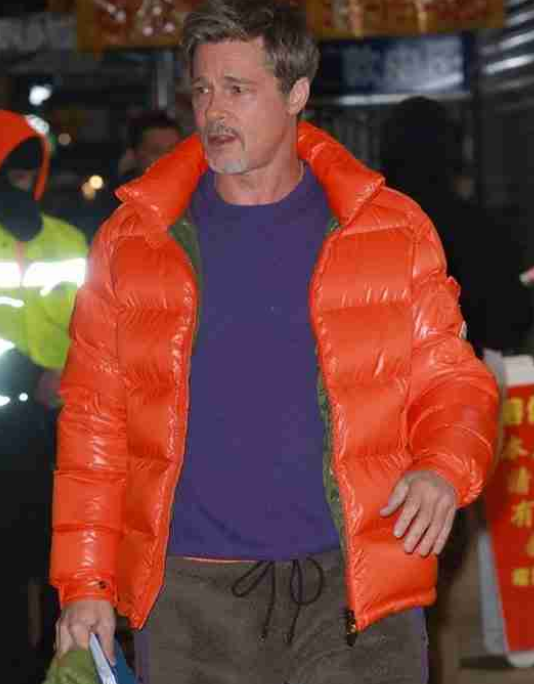 Brad Pitt Wolves 2024 Orange Jacket