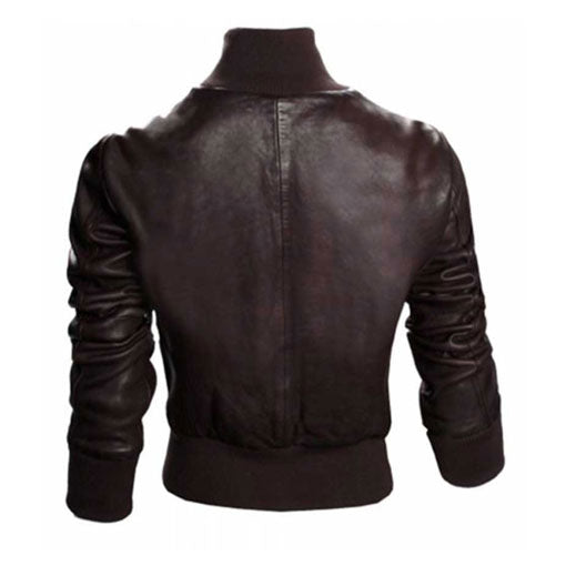 Womens Top Gun Dark Brown Leather Jacket