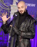 Wednesday 2022 Victor Dorobantu Black Leather Coat
