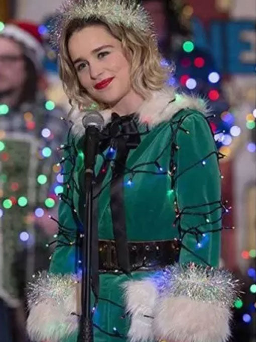 Last Christmas Emilia Clarke Green Coat