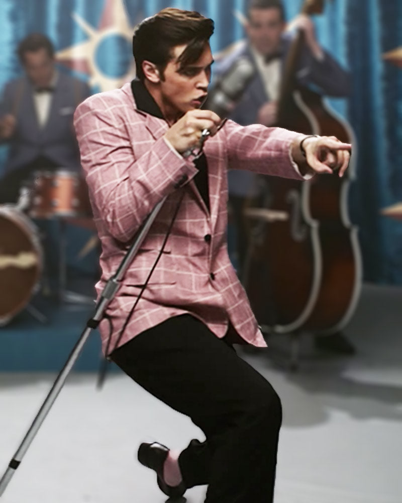 Elvis Film 2022 Austin Butler Pink Checkered Blazer 1