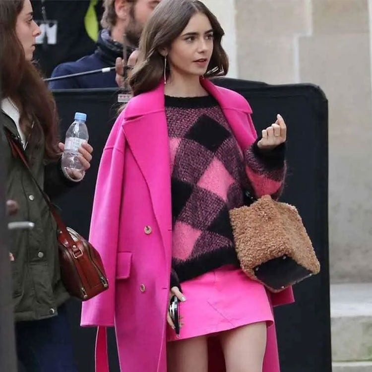 Emily In Paris Lily Collins Pink Coat