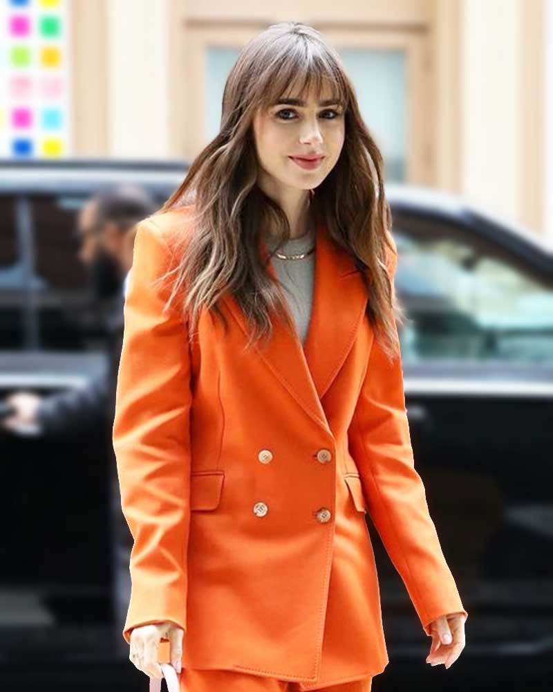 Emily In Paris S03 Emily Cooper Orange Blazer 1