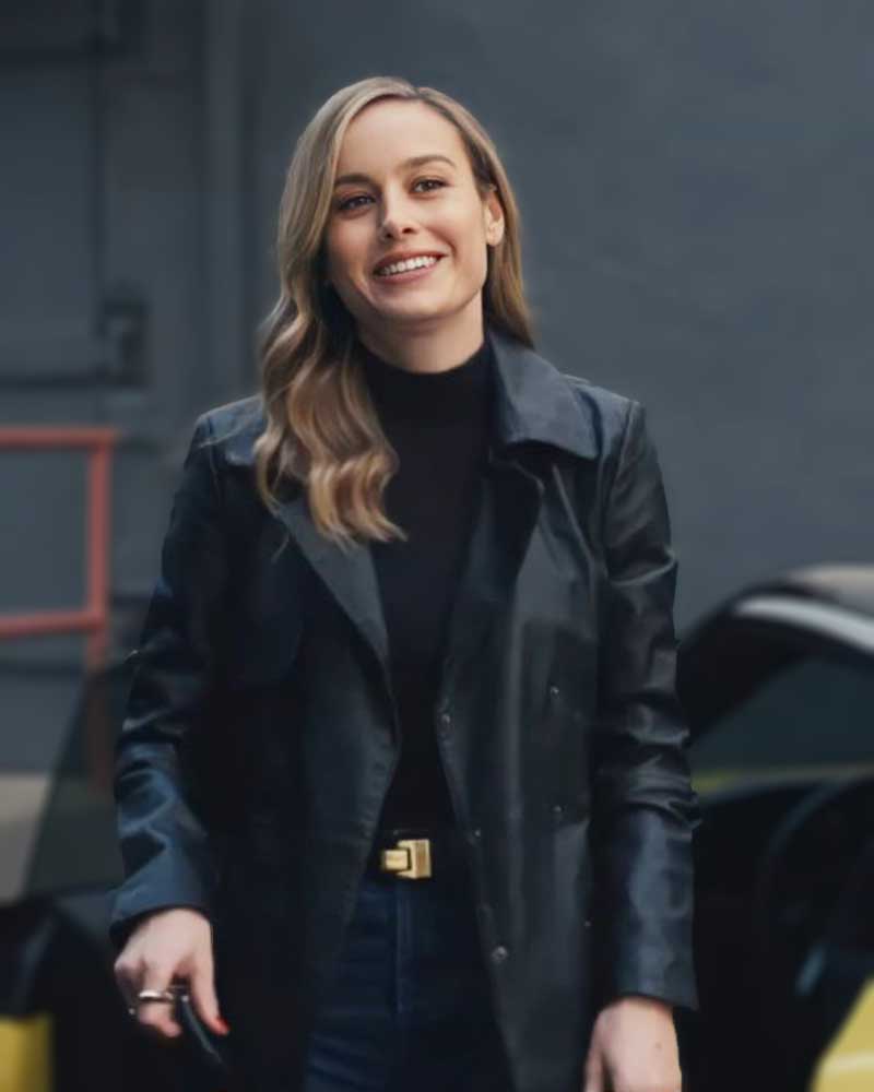Fast X 2023 Brie Larson Black Leather Coat