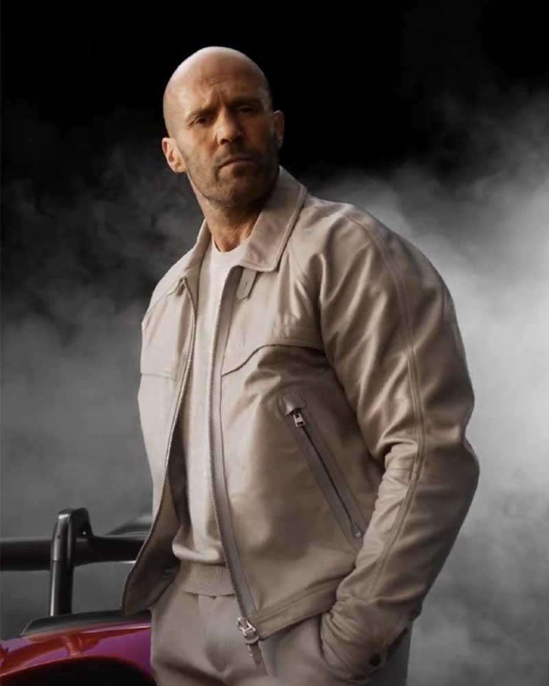 Fast X 2023 Jason Statham Beige Leather Jacket 1