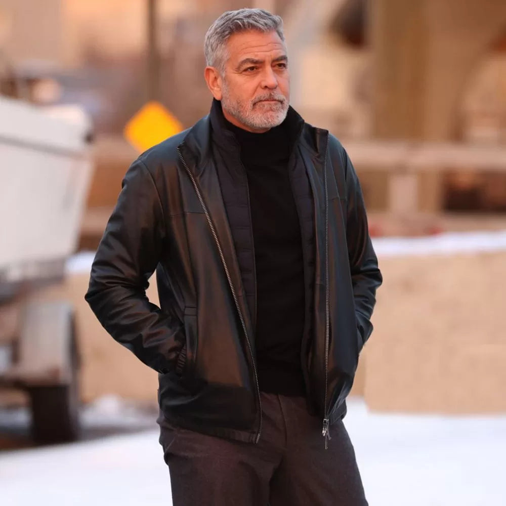 George Clooney Wolfs 2024 Black Jacket
