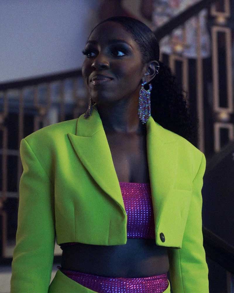 House Party 2023 Mika Lime Green Cropped Jacket