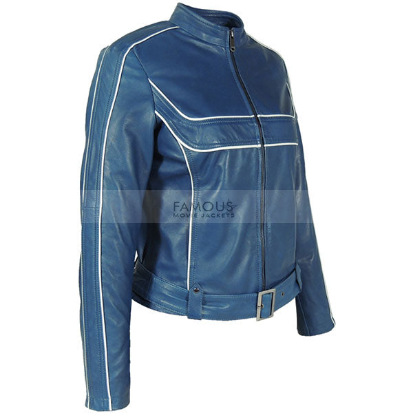 Jennifer Morrison Once Upon A Time Blue Leather Jacket