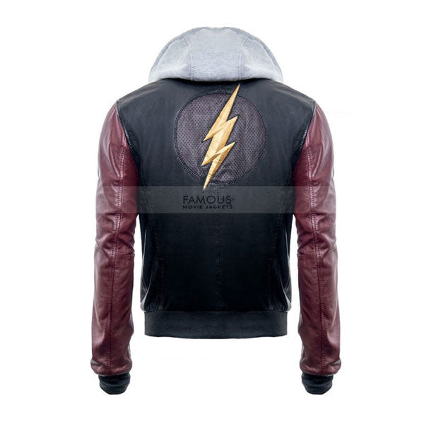 Justice League The Flash Hoodie Leather Jacket