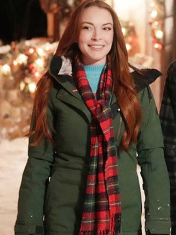 Falling for Christmas 2022 Lindsay Lohan Green Jacket