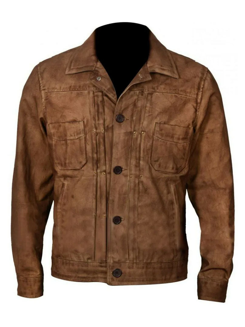 Luke Grimes Yellowstone Kayce Brown Waxed Cotton Jacket
