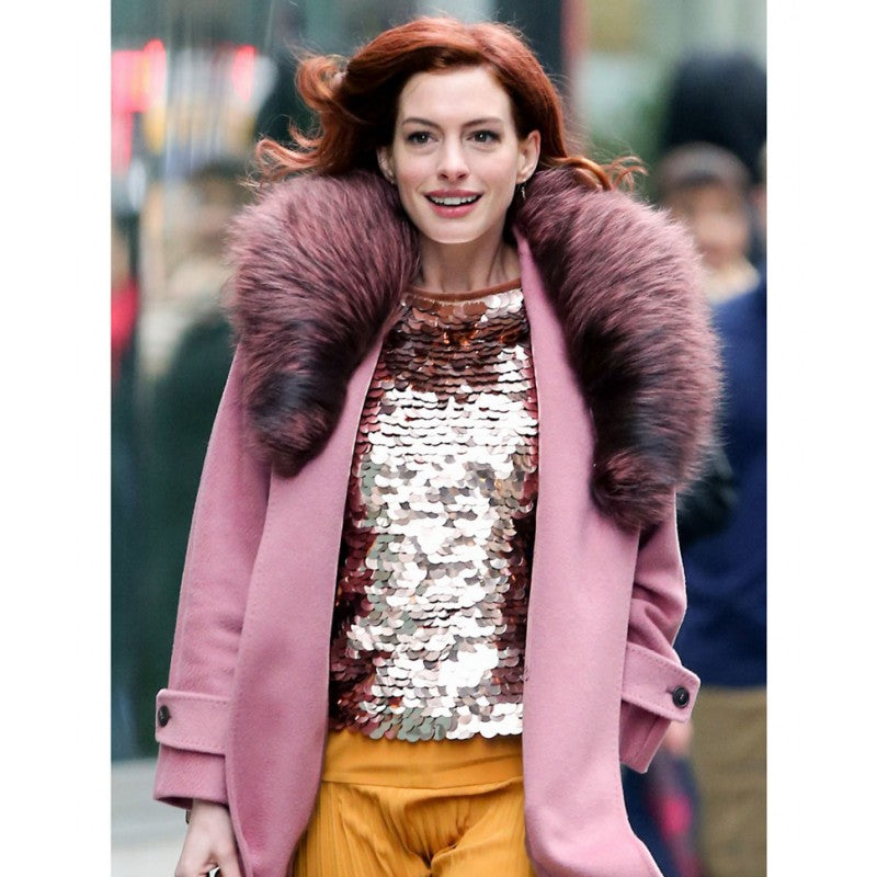 Anne Hathaway Modern Love Pink Coat
