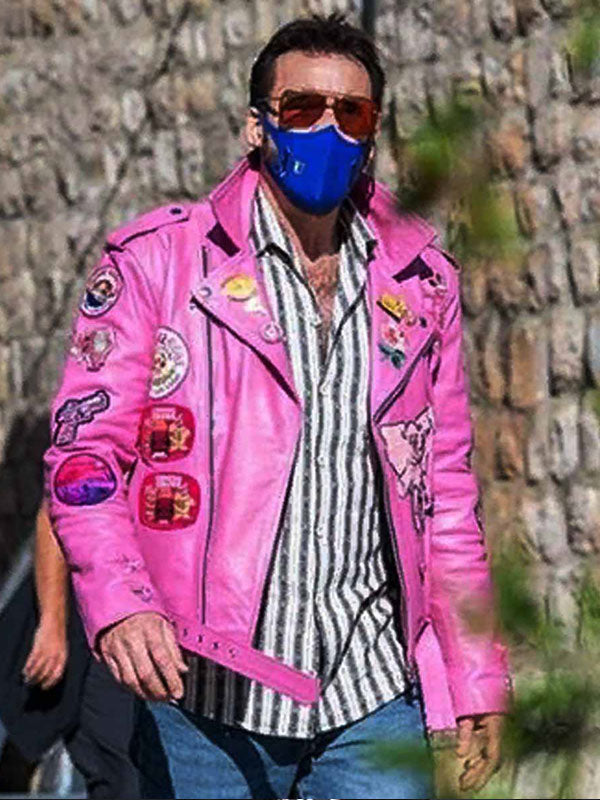 Nicolas Cage Pink Leather Jacket