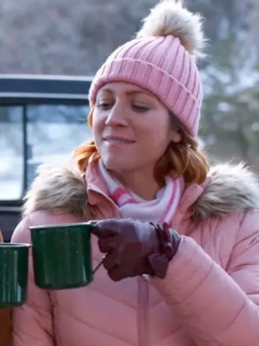 Christmas With The Campbells Brittany Snow Pink Puffer Jacket