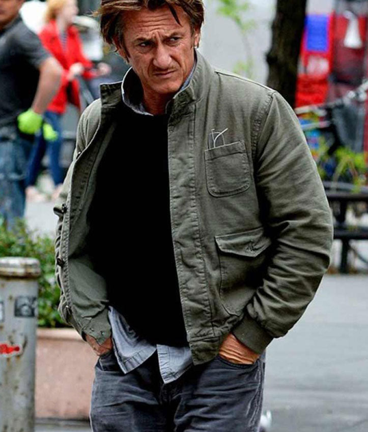 The Gunman Sean Penn Green Cotton Jacket