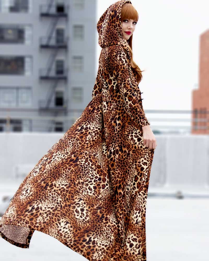Sugarpuss Country Pop Star Leopard Hooded Robe