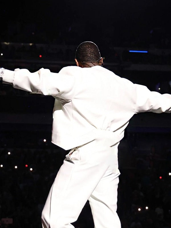 Super Bowl Usher White Bomber Jacket for men