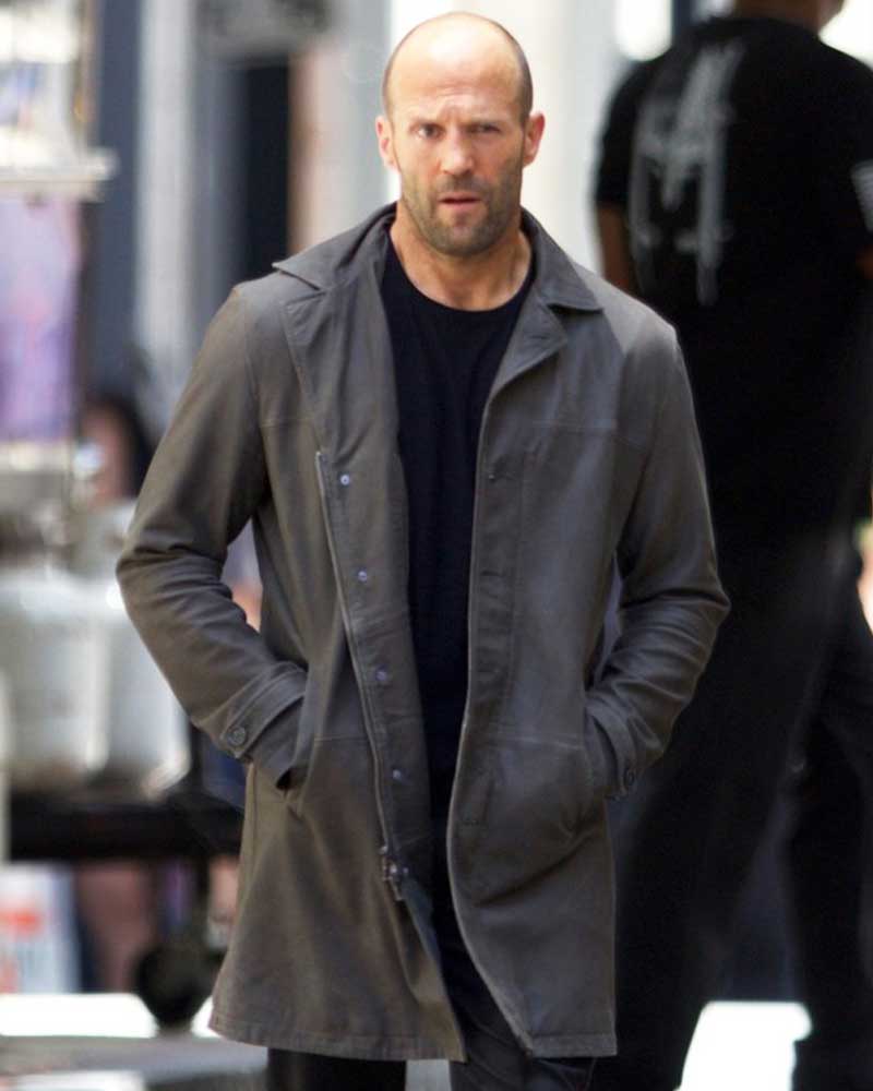 The Fate Of The Furious Deckard Shaw Grey Leather Coat