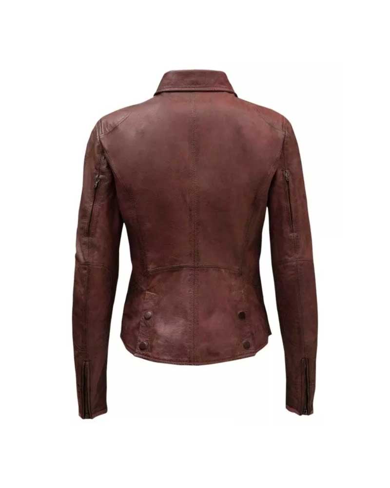 The Fate Of The Furious Ramsey Maroon Biker Leather Jacket 1
