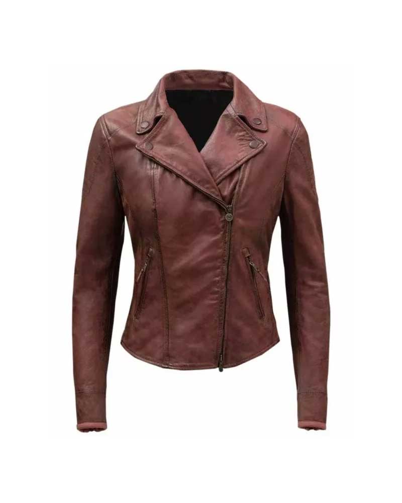 The Fate Of The Furious Ramsey Maroon Biker Leather Jacket