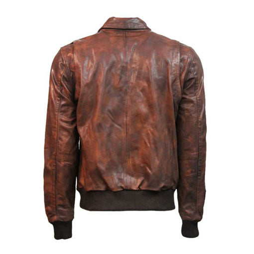 Top Gun Flying Tigers Brown Leather Jacket