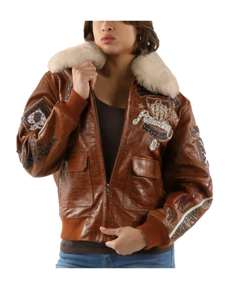 Women Pelle Pelle American Bombshell Brown Fur Jacket 2